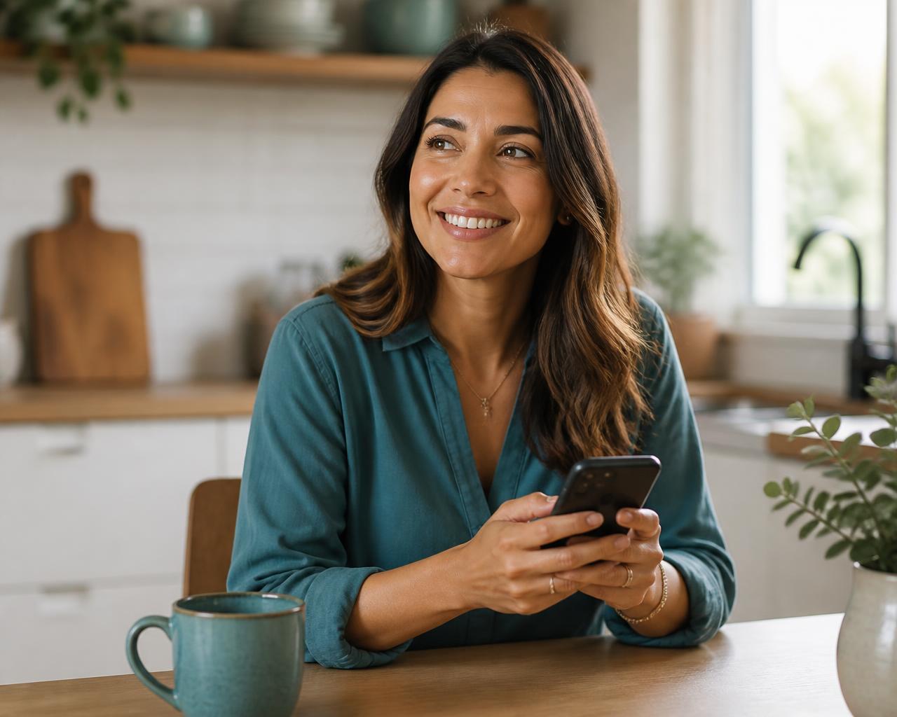 Pessoa consultando suas informações financeiras pelo celular